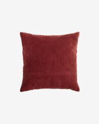 Cadenet cushion cover in terracotta wide seam corduroy, 45 x 45 cm