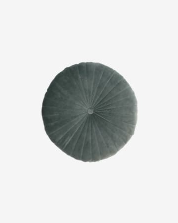 Cojín redondo Brunetta de terciopelo turquesa oscuro Ø 35 cm