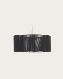 Cantia cotton ceiling light shade with black finish Ø 47 cm