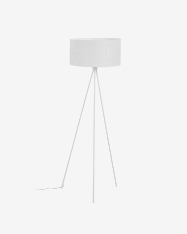 Ikia floor lamp in metal with white finish UK adapter