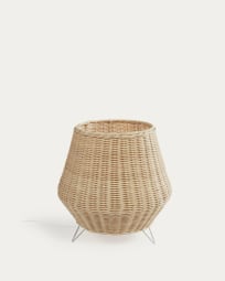 Lampe de table petite Kamaria en rotin finition naturelle