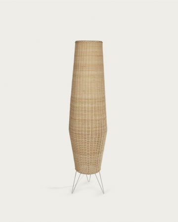 Vloerlamp Kamaria groot rotan met natuurlijke finish