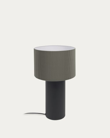 Domicina table lamp in metal with black and grey finish UK adapter