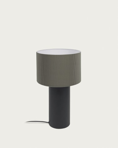 Lámpara de mesa Domicina de metal con acabado negro y gris