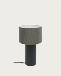 Lampa stołowa Domicina z metalu z wykończeniem w kolorze czarnym i szarym