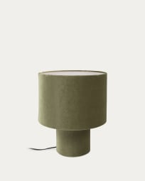 Lámpara de mesa Eastend de terciopelo verde