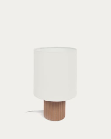 Eshe table lamp in ceramic with terracotta and white finish UK adapter