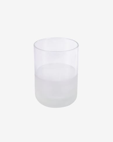 Lilli small transparent and white glass