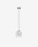 Belkis ceiling light in glass and metal with brass finish