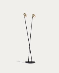 Clemence floor lamp in black metal with gold finish lampshades