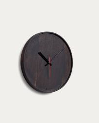 Στρογγυλό επιτοίχιο ρολόι Zakie, μασίφ ξύλο ακακίας σε μαύρο φινίρισμα, Ø 30 εκ