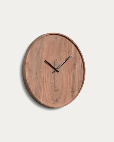 Στρογγυλό επιτοίχιο ρολόι Zakie, μασίφ ξύλο ακακίας σε φυσικό φινίρισμα, Ø 30 εκ