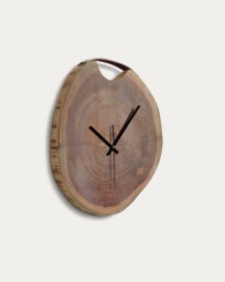 Στρογγυλό επιτοίχιο ρολόι Yuliana, μασίφ ξύλο ακακίας, Ø 30 x 35 εκ
