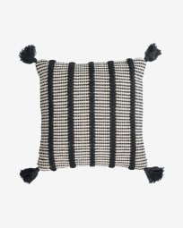 Maine 100% cotton cushion cover with black and white stripes 45 x 45 cm