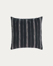 Fodera cuscino Adalgisa in cotone a righe bianche e nere 45 x 45 cm