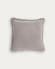 Cedella 100% cotton velvet cushion cover with fringe in grey 45 x 45 cm