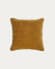 Julina 100% cotton velvet cushion cover in mustard with white border 45 x 45 cm