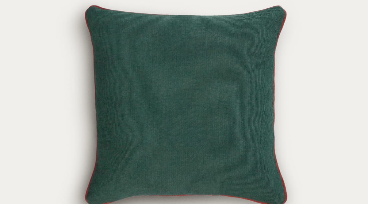 Fodera di cuscino in velluto con stampa a foglie, 40x40 cm QUIQUINA