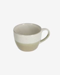Elida ceramic cup in beige and green