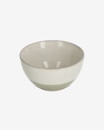 Elida ceramic bowl in beige and green