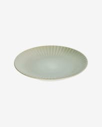 Itziar flat ceramic plate in green