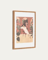 Πίνακας Kalila, γυναίκα σε βεράντα, πολύχρωμος, 50 x 70 εκ
