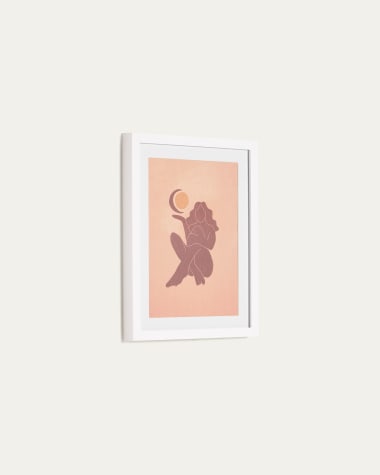Πίνακας Zinerva, γυναίκα, ήλιος και φεγγάρι πολύχρωμος, 30 x 40 εκ