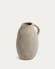 Gerro Yandi de ceràmica amb acabat beix 24,5 cm