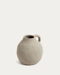 Yandi ceramic vase with a beige finish, 15 cm