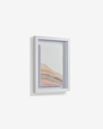 Nacira multi-colour lines picture white wood frame 30 x 40 cm