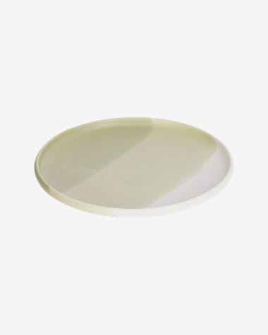 Sayuri porcelain dinner plate in green and white