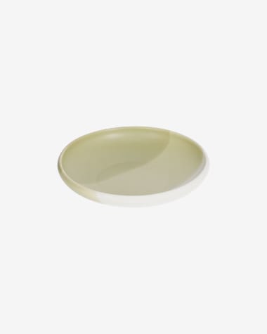 Sayuri porcelain dessert plate in green and white