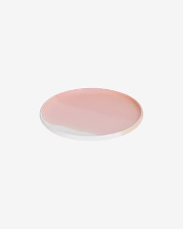 Sayuri porcelain dessert plate in pink and white