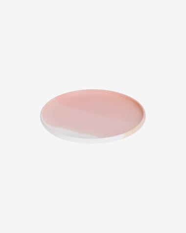 Sayuri porcelain dessert plate in pink and white
