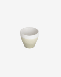 Sayuri porcelain coffee cup in green and white