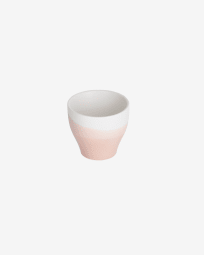 Filiżanka do kawy z podstawkiem Sayuri różowo-biała porcelanowa