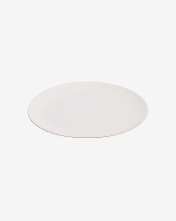 Plato plano Taisia de porcelana blanco