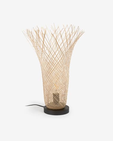 Làmpada de taula Citalli de bambú amb acabat natural