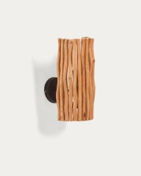 Crescencia wall light in aged-look natural wood finish