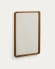 Shamel solid teak mirror with a walnut finish, 45 x 70 cm