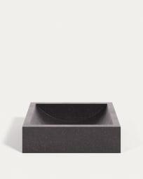 Delina Aufsatzwaschtisch in schwarzem Terrazzo 40 x 45 cm