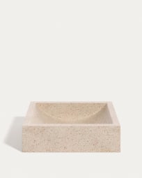 Kuveni countertop washbasin in white terrazzo 40 x 45 cm