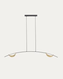Anatolia metal ceiling light with black painted finish and gold-coloured detail