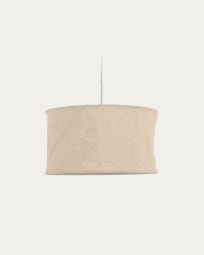 Pantalla para lámpara de techo Mariela de lino con acabado beige Ø 50 cm