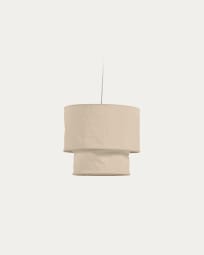 Pantalla para lámpara de techo Mariela de lino con acabado beige Ø 40 cm