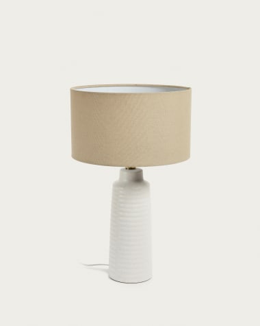 Lampe de table Mijal en céramique finition blanche