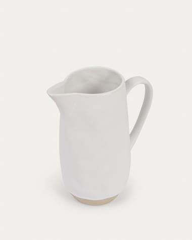 Ryba jug in white and brown ceramic