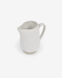 Ryba milk jug in white and brown ceramic