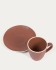 Rin coffee cup and saucer in brown ceramic