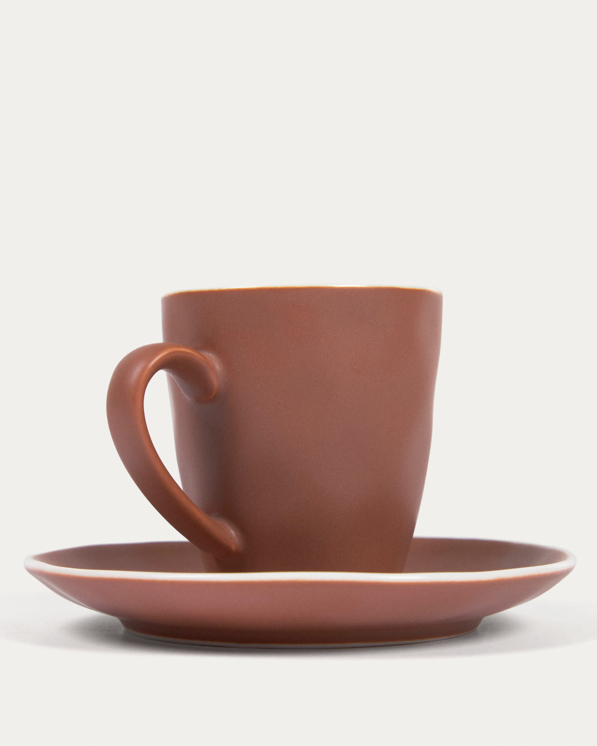 1 Ensemble Tasse À Café Et Soucoupe En Céramique Colorée, Capacité 150ml  Pour L'eau Potable, Expresso, Jus, Marron, Céramique, Mode en ligne